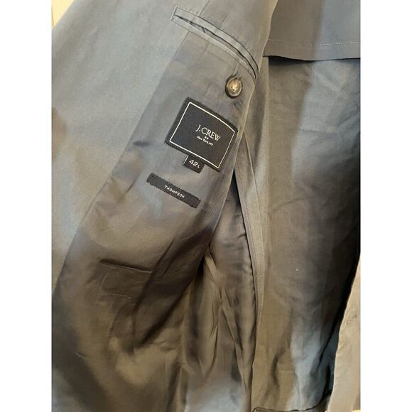 J.Crew Thompson Mens Solid Gray Cotton Mens Blazer - Unstructured 42L. - Picture 5 of 8